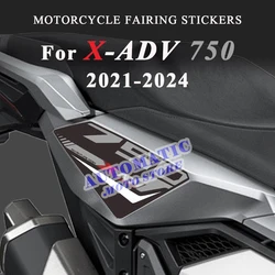 Vermelho/preto/cinza adesivo de proteção de carenagem traseira da motocicleta for X-ADV 750 2023, decalque impermeável For Honda XADV X ADV750 2021-2024