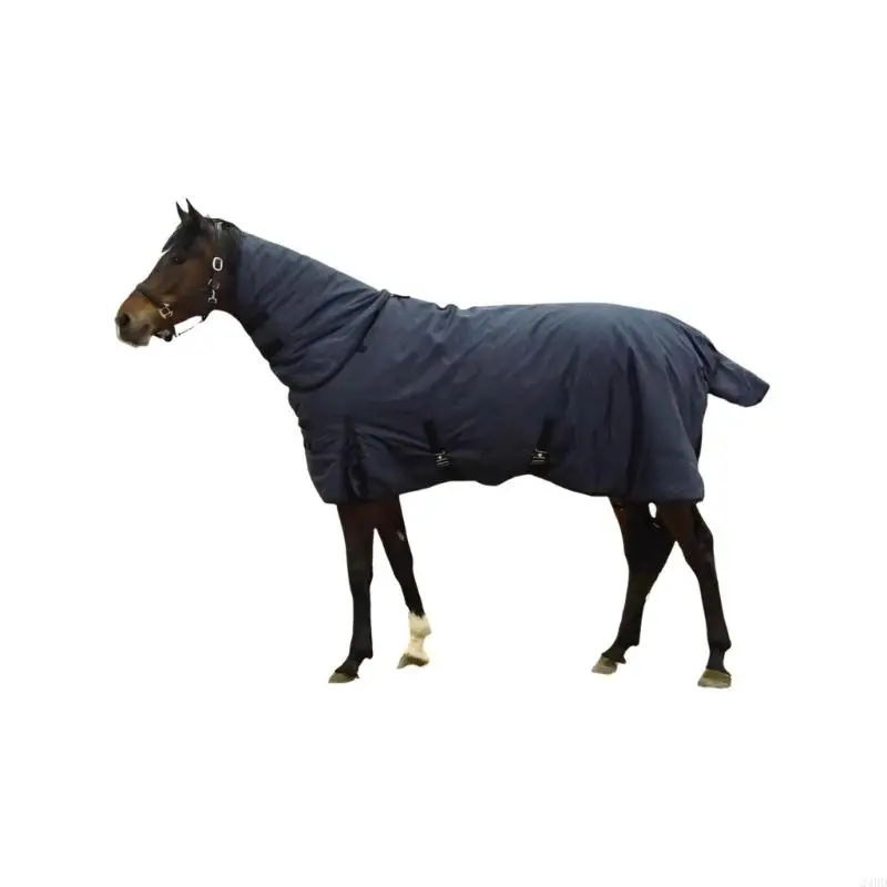 

Strong 900D Waterproof Horse Rug With Detachable Neck Cover And Warm Cotton Filling For Winter Season 24BD