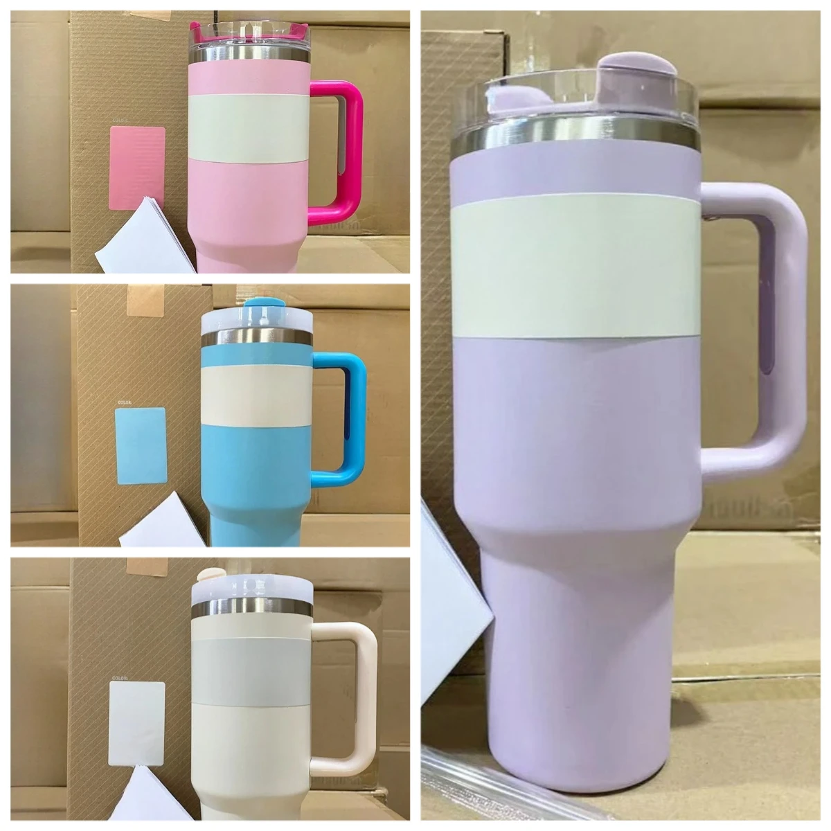 Taza de viaje de 40 onzas con tapa, tapa de paja, acero inoxidable, té helado con agua, taza de regalo de café para hombres y mujeres