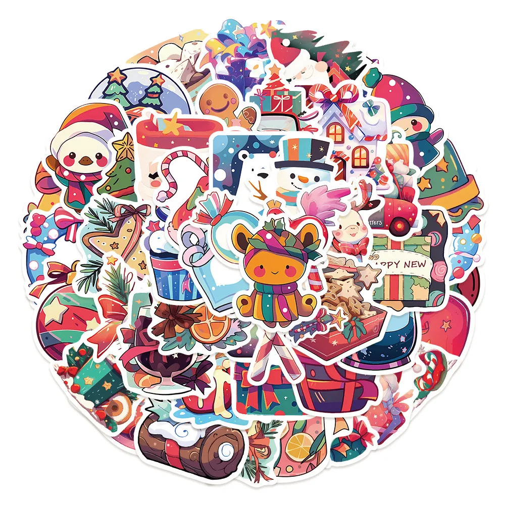 50PCS Winter Weihnachtsgeschenk Graffiti Aufkleber für Fahrrad Hand Konto Federmäppchen Aufkleber BulingBulingStickers Store