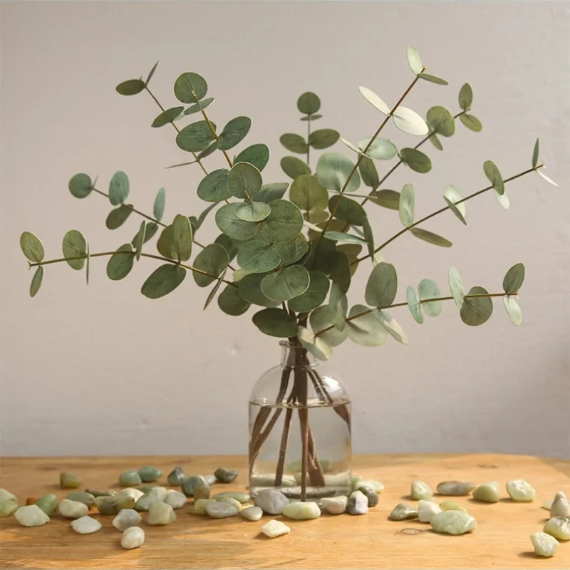 10Pcs Hand Feel Simulation Eucalyptus Dried Flower Artificial Flower Indoor Living Room Decoration Material Simulation Flower