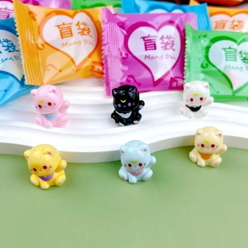 5-40 Mini caja ciega de animales de simulación, juguetes para sorpresas, juego de marea, estatuas pequeñas, gatos falsos, bolsas ciegas para adivinar, regalo para niños