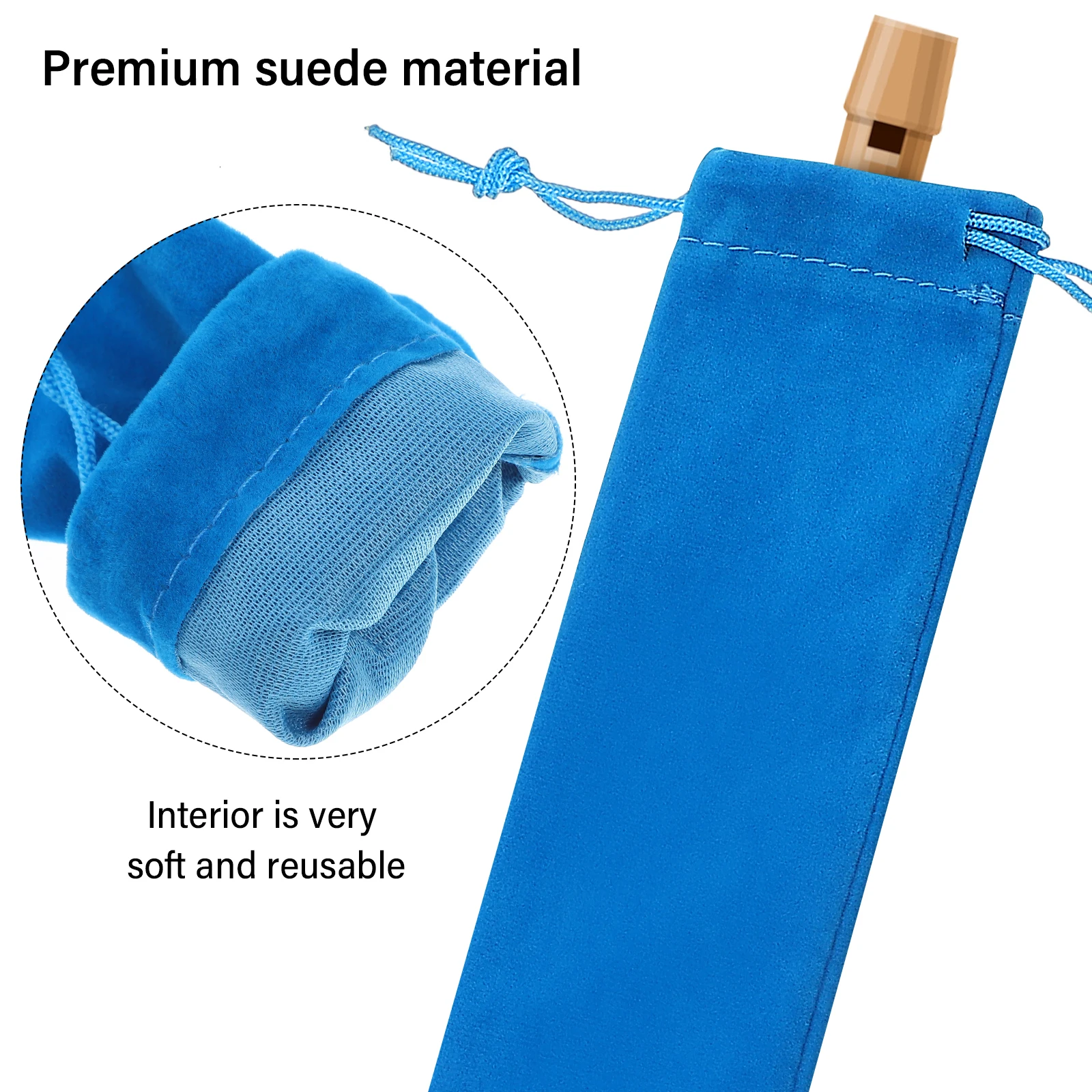 

10pcs Soprano Recorder Storage Bag Flute Pouch Clarinet Carry Case Lining Soft Reusable Packaging Accessory Gift For Music