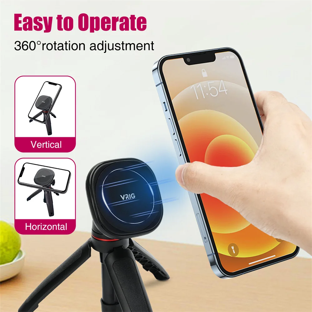 New Magnetic Extend Selfie Stick Tripod with Phone Holder 360 Ballhead Phone Tripod Stand for MagSafe iPhone 14 13 12 Series