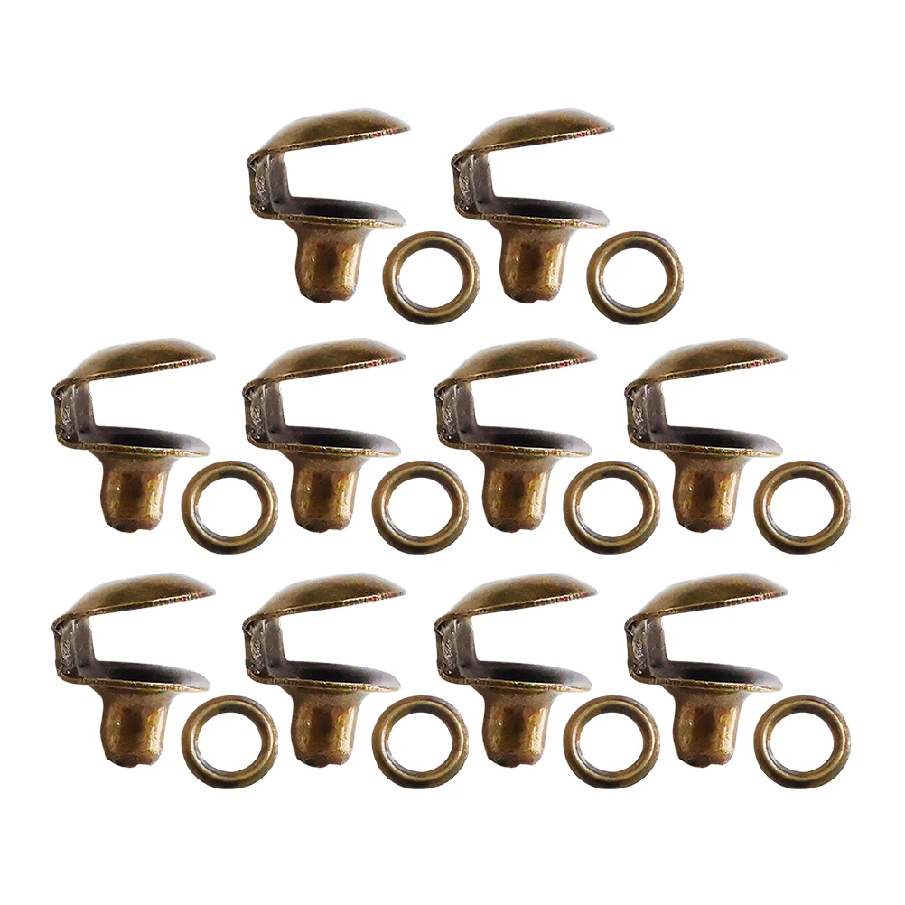 

10 Pcs Hook Shoelace Accessory Buckle Charm Boots Rivets Replacement Metal Miss