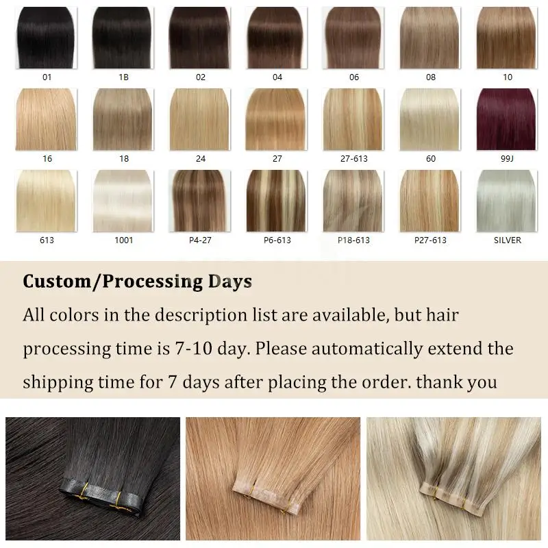 Fasci di nastro di trama lunga Nastro di trama della pelle PU nelle estensioni umane Nessuna colla Capelli umani naturali per capelli fini 40-50G Trama da 12-20 pollici 80 cm