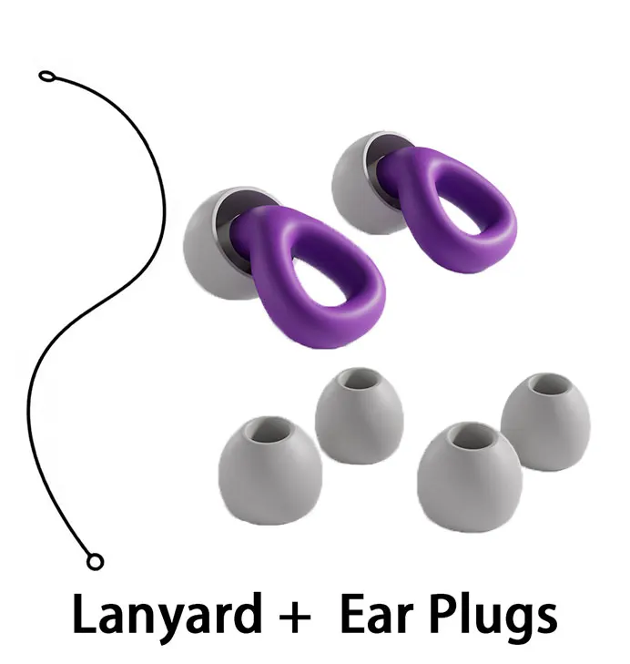 Swim Silicone Earplugs with Lanyard Noise Reduction Slow Rebound Soundproof Earplug for Swimming And Sleep Noise Isolation