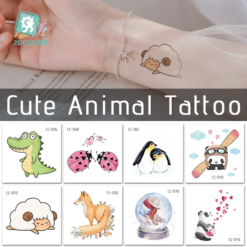 Cute Animals Panda Bear Deer Fox Squirrel Temporary Tattoo Sticker Waterproof Tattoo For Kids  Body Art For Child Girls