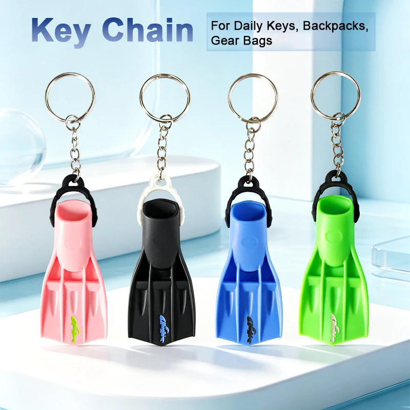 PVC Diving Fins Keychain Pendant Charm for Keys Backpacks Gear Bags Luggage Diving Souvenir Sporty Accessory Collection Gift