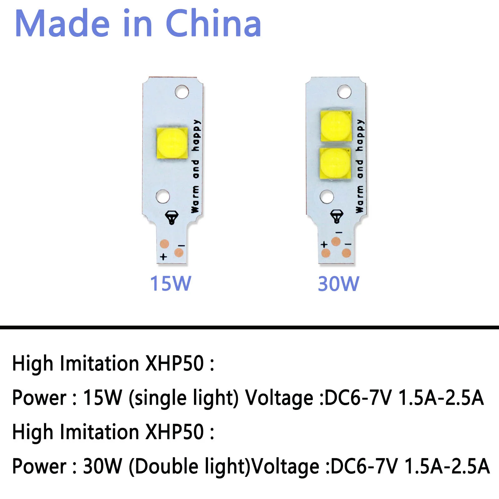 1pcs Full Power LED Lamp Original LED XHP50 XHP70 15W 18W 30W 36W 60W DC6V Headlamp LED PCB Lamp Automotive Headlamp Repair DIY