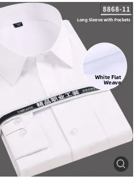 

Men's Formal Busin Dr irts Long Sve Stand Fit Ox Cloth Anti-Wrinkle Polyester Cotton Blend Four Seasons Wear