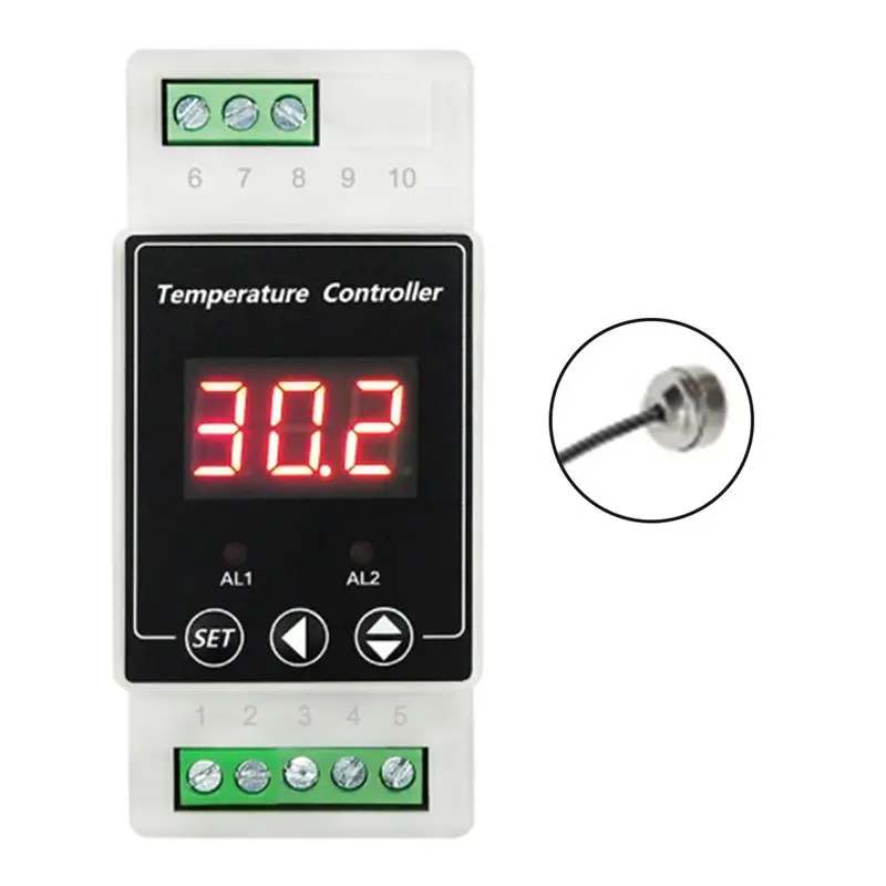 AA94-Professional Digital Temperature Controller With Relays Output Temperature Alarm Controller Magnetic Probe