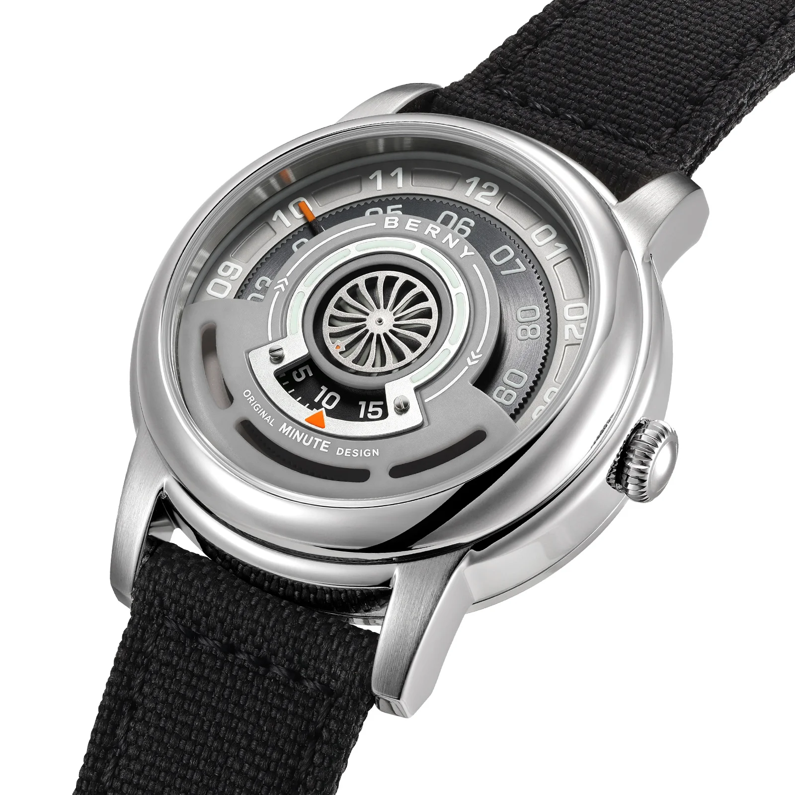 BERNY Automatic Men's Watch 36mm Sapphire Super Luminous Small Dial Mechanical Watches for Women and Men S/S Casual Wristwatch