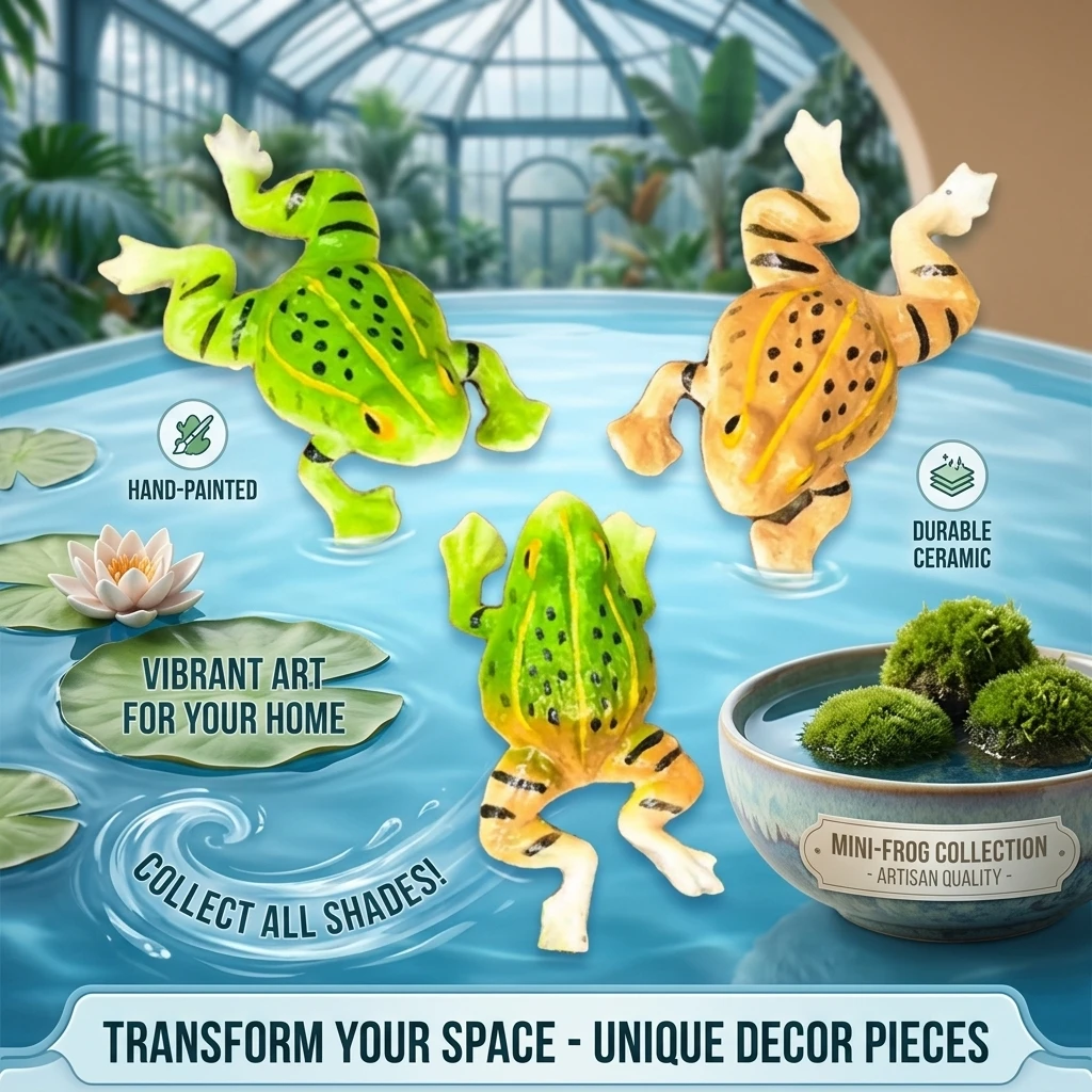 3PCS Realistic Resin Floating Frogs Pond Pool Decorative Animal Sculpture, Garden Patio Lawn Outdoor Backyard Decor