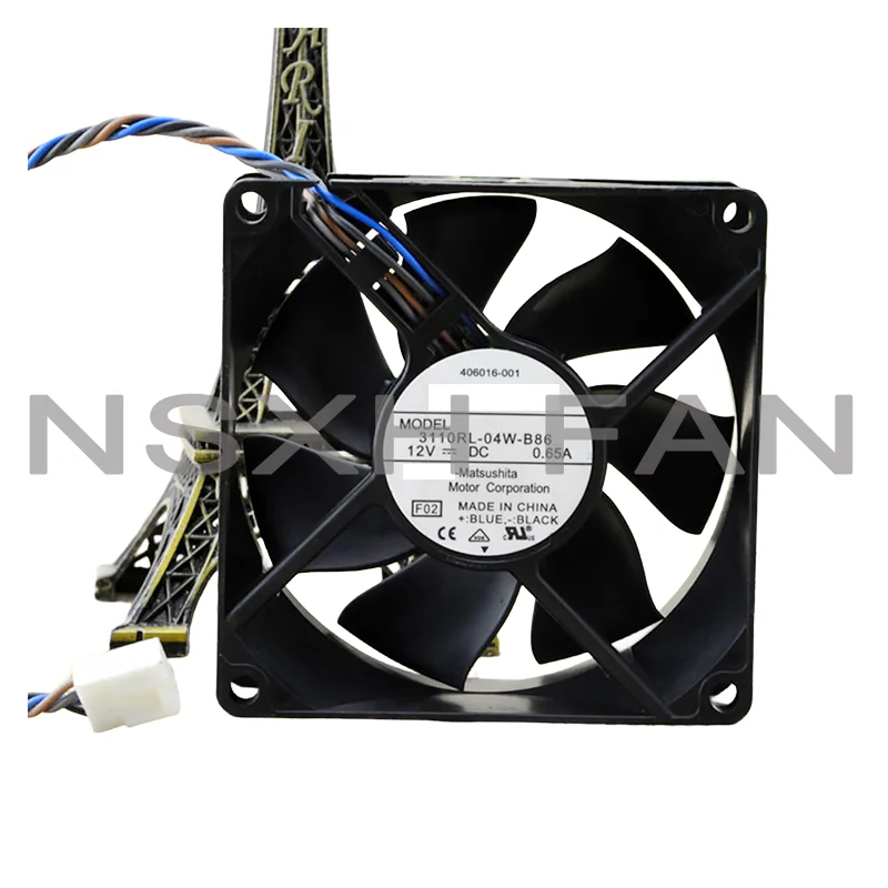 3110RL-04W-B86 F02 12V 0.65A 4-Wire 8CM 80x80x25mm Server Cooling Fan