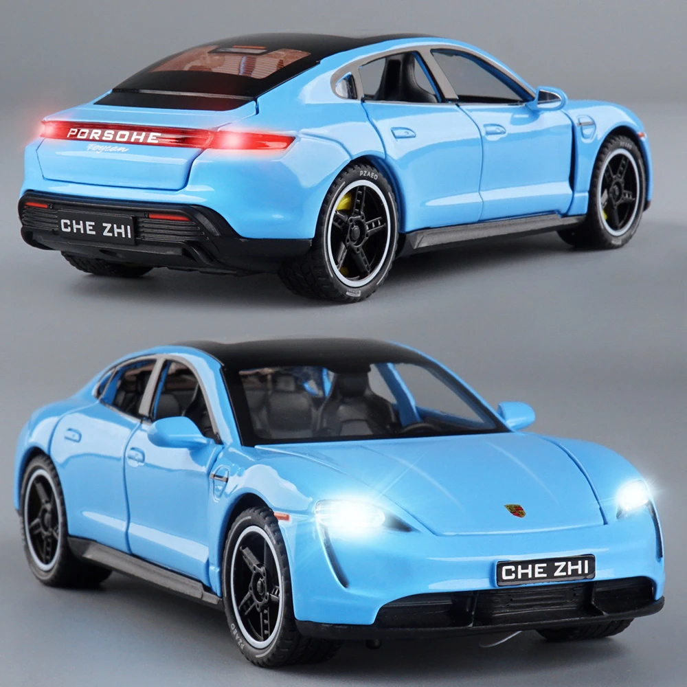 1:32 Taycan Targa 4S سبيكة سيارة رياضية لعبة مجسمة دييكاست المعادن ضوء الصوت التراجع مركبات مصغرة الصبي هدايا عيد الميلاد #1