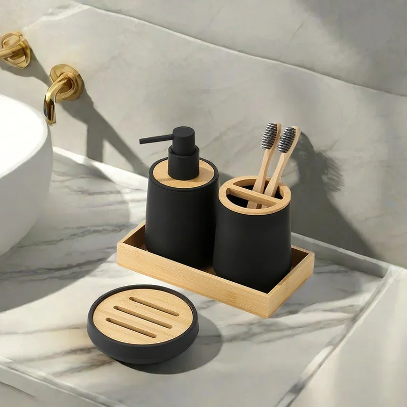 

Nordic Minimalist Hand Sanitizer Bottle Mouthwash Tray Ornaments Bathroom Toothbrush Holder Bathroom Home Decoration