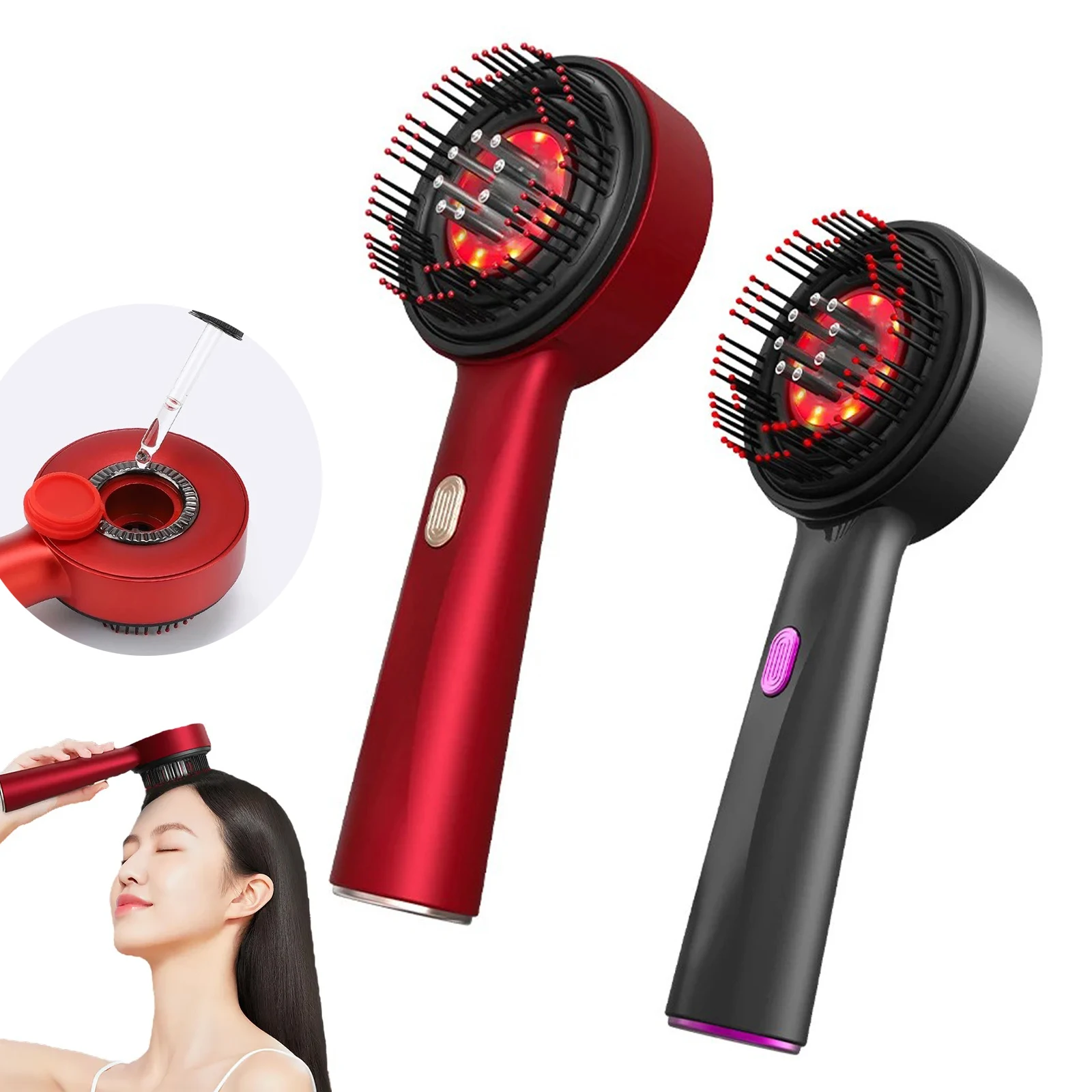 

Электрическая щетка для восстановления волос с инфракрасным светом, машина для акупунктурных точек, массаж головы, против выпадения волос, скребок для волос, расчески