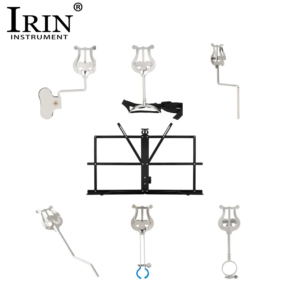 

IRIN Saxophone Sheet Music Stand Marching Sheet Music Lyre Clip Portable Metal Stand For Alto/Tenor Sax Trumpet Clarinet Horn