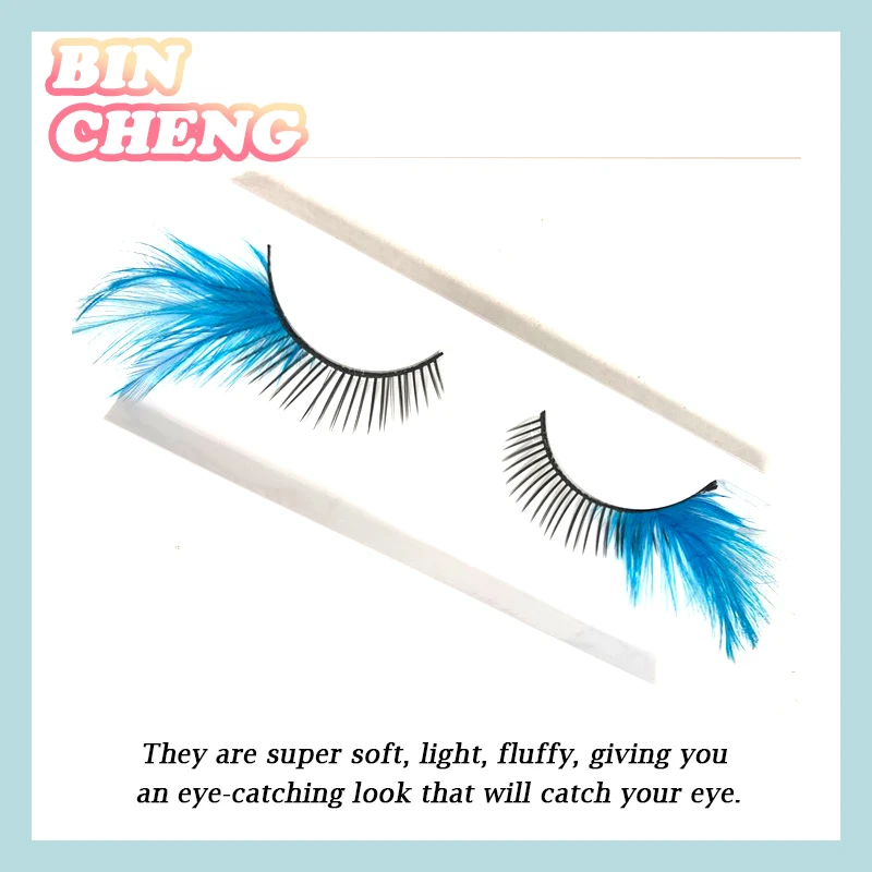 One Pair Feathers Mink Lashes Fake Eyelash New Exaggeration Beauty Chritmas Stage Party Cosplay Eyelashes Make Up Supplies