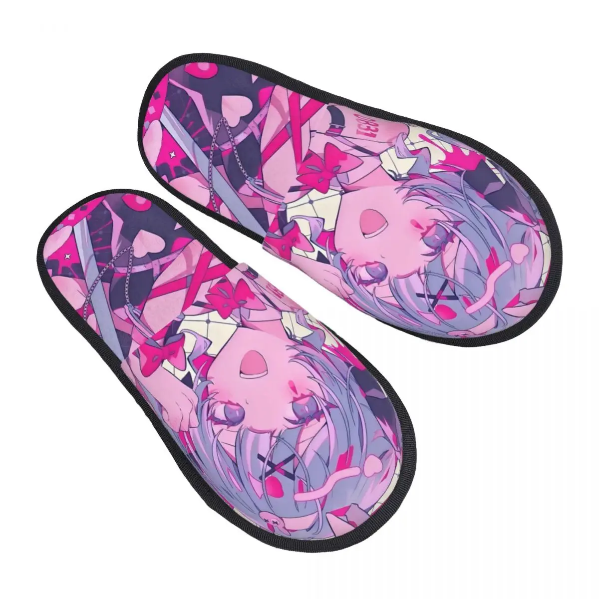 

Custom H-Hatsuned M-Mikus Popular Soft Scuff With Memory Foam Slippers Women Spa House Shoes
