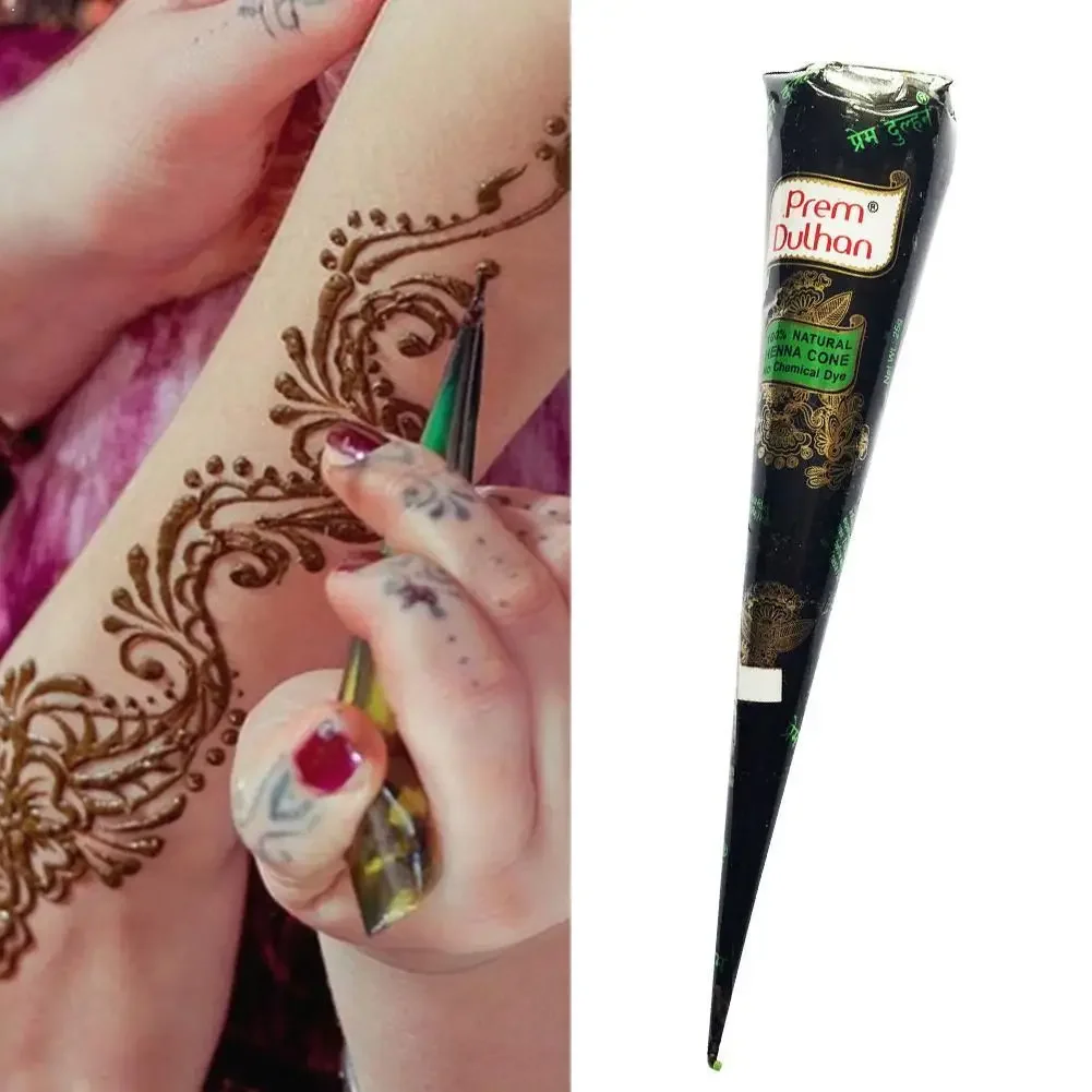 25g Natural Indian Henna Tattoo Ink Brown Mehndi Paste Body Art Cones Body Mehndi Sticker Paint W6F4