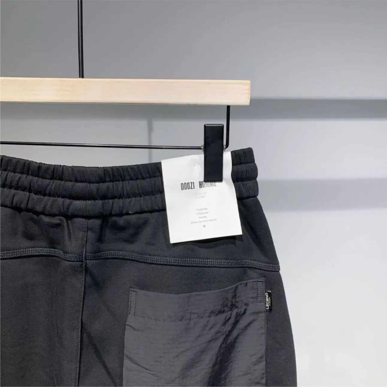 Men\'s Casual Harem Pants with Elastic Waist Color-blocked Pockets Fashion Stylish Autumn Zipper Pocket Baggy Cargo Trousers