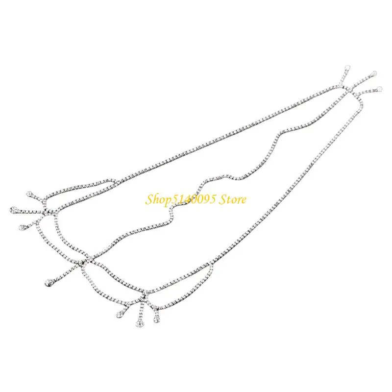 

DXAE Sparkling Rhinestones Tassels Head Chain Head Jewelry For Weddings And Parties