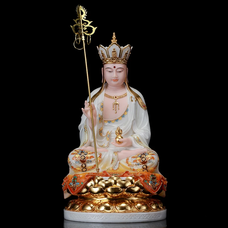 Asia TOP high-grade Handmade gilding Buddha statue home family bless efficacious Worship ksitigarbha Dizang pusa Talisman