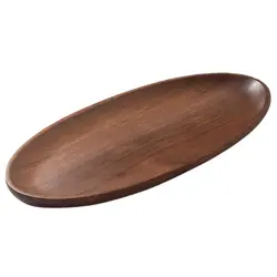 Walnut Wood Serving Decorative Tray, Oval Wooden Tray for Bathroom, Small Solid Wood Tray and Platters for Food Snack, 32x15cm