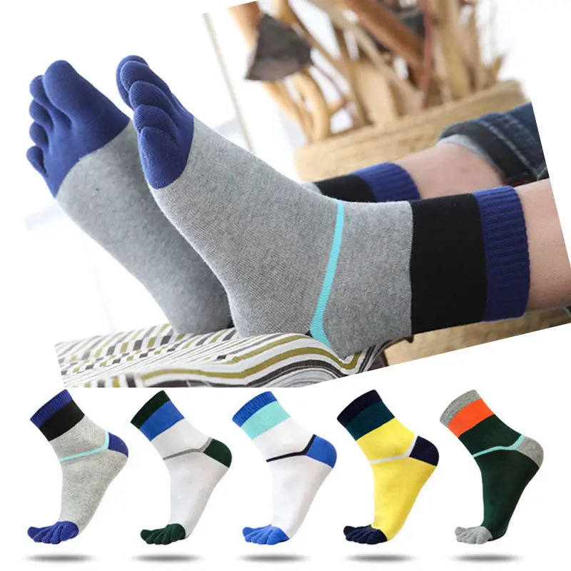

Five-finger socks men's sweat-absorbing and breathable medium tube sub-toe socks 5 pairs of spring and autumn models