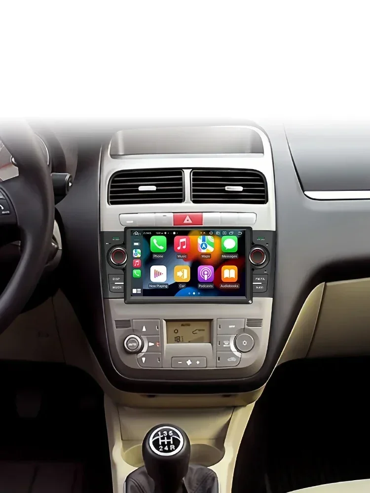 7 ''Carplay Android 14 Auto Autoradio Voor Fiat Grande Punto Linea 2005-2013 2 Din Multimediaspeler Autoradio Stereo 4G Lte - afbeelding 2