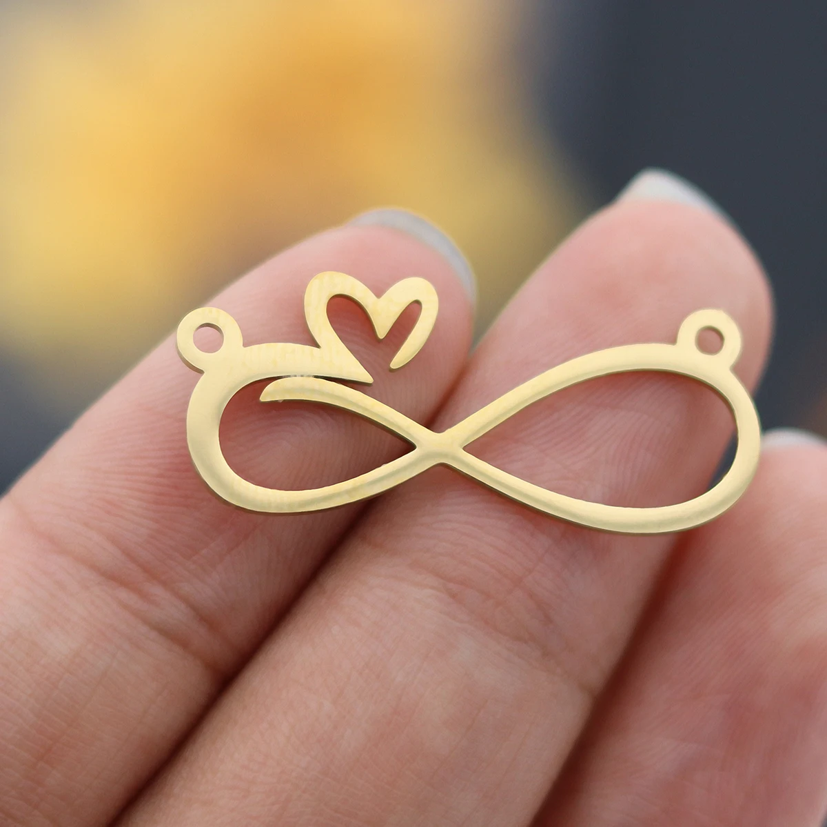 3pcs Stainless Steel Infinity With Heart Diy Jewelry Earring Making Charm Wholesale Bracelet Necklace Pendant Connectors