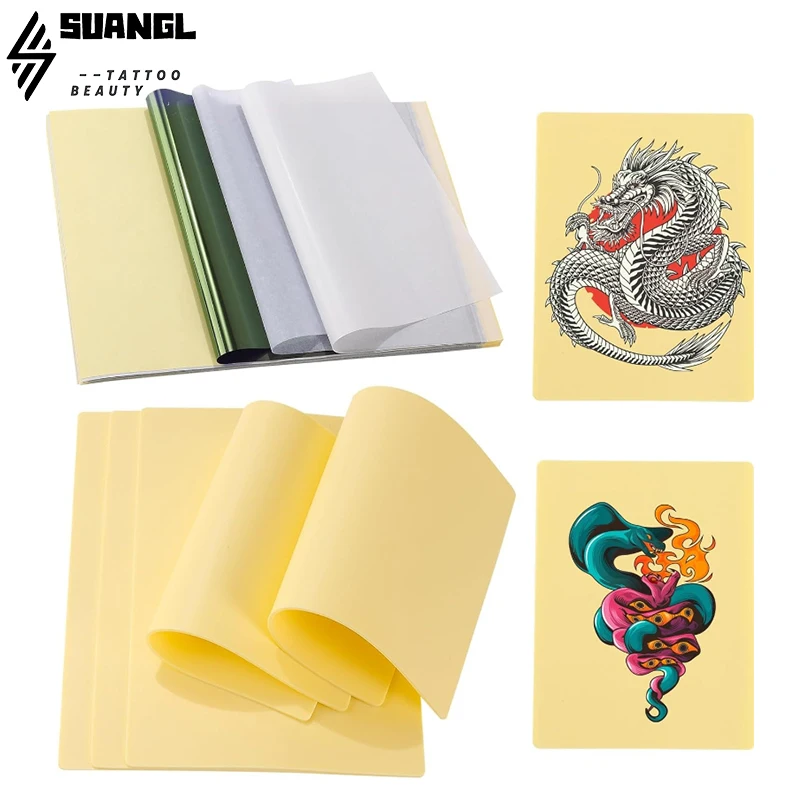 

Набор для татуировки: тренировочная кожа и бумага для переноса татуировок, двусторонняя искусственная кожа с набором трафаретной бумаги для начинающих.