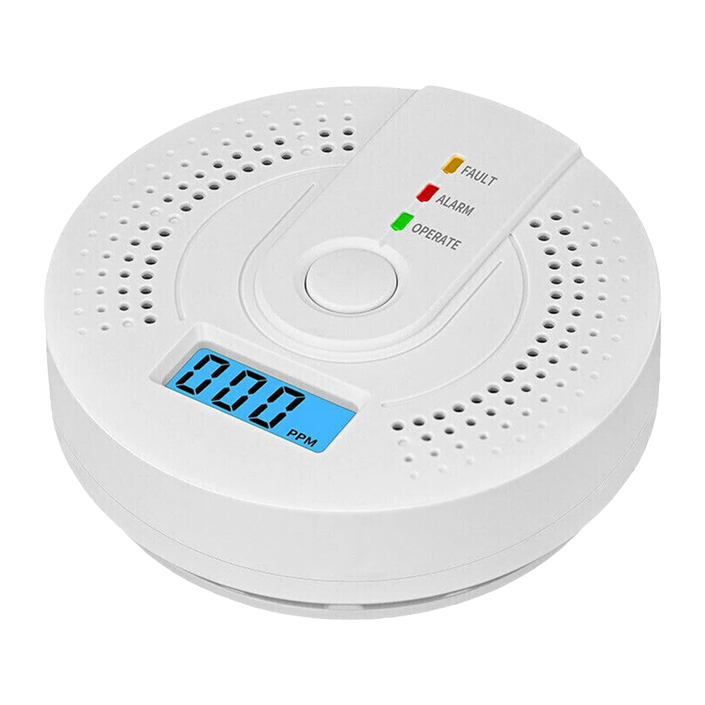 5-1PCS Digital Carbon Monoxide Detector Sound & Light Warning Sensor Battery Powered CO Gas Monitor Meter with LED Indicator