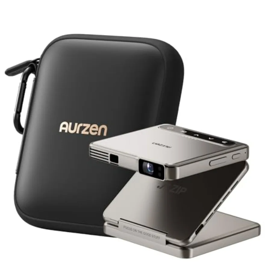 

Портативный DLP-проектор Aurzen ZIP Tri-Fold с чехлом для переноски, функцией Zero-Lag Focus, One-Click Screen Mirroring и полноэкранным режимом