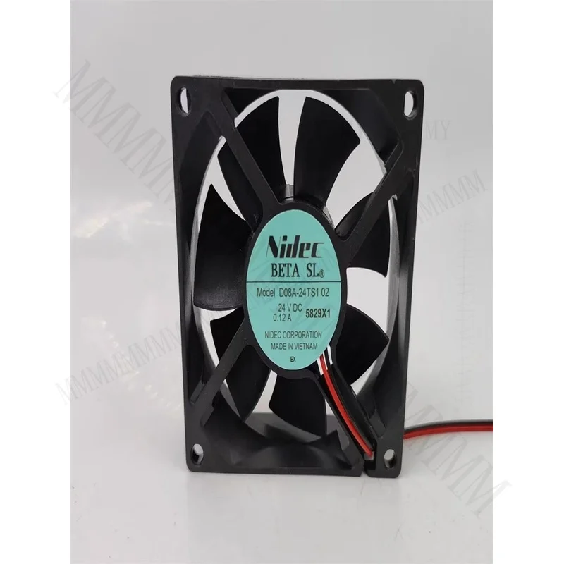 TT  NIDEC D08A-24TS1 02 DC24V 0.12A 8CM 8025 2-Wire Cooling Fan