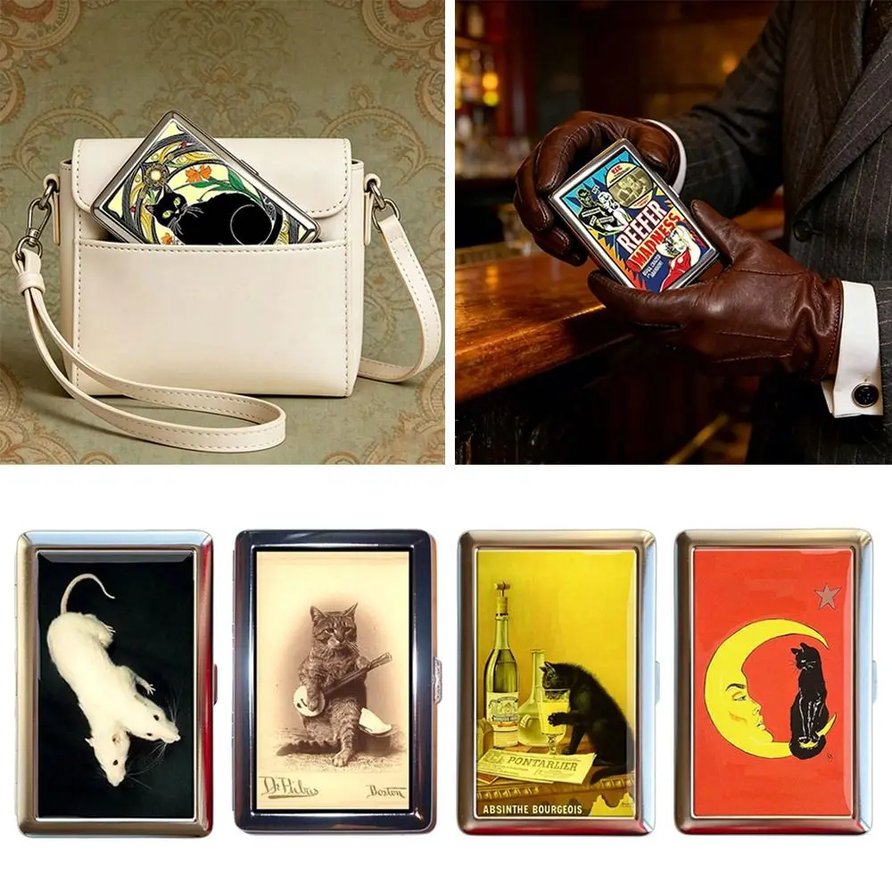 Vintage-Style Vintage Card Case Metal Material Versatile Design Metal Case Easy Snap Multi-function Cash Case