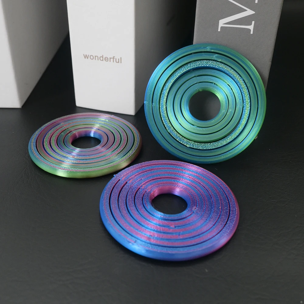 3D Printed Hex Ring Finger Ring Colorful Rotating Novelty Ornament Trendy Unique Desktop Toy Diameter 6cm Funny PLA Material