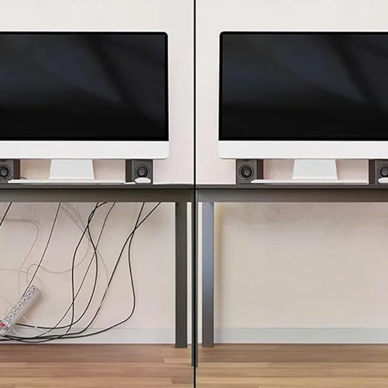 40cm/15.75inch Under Desk Cable Management Tray PVC Power Wire Hider Strip Cord Holder Wire Organizer Cable Raceway