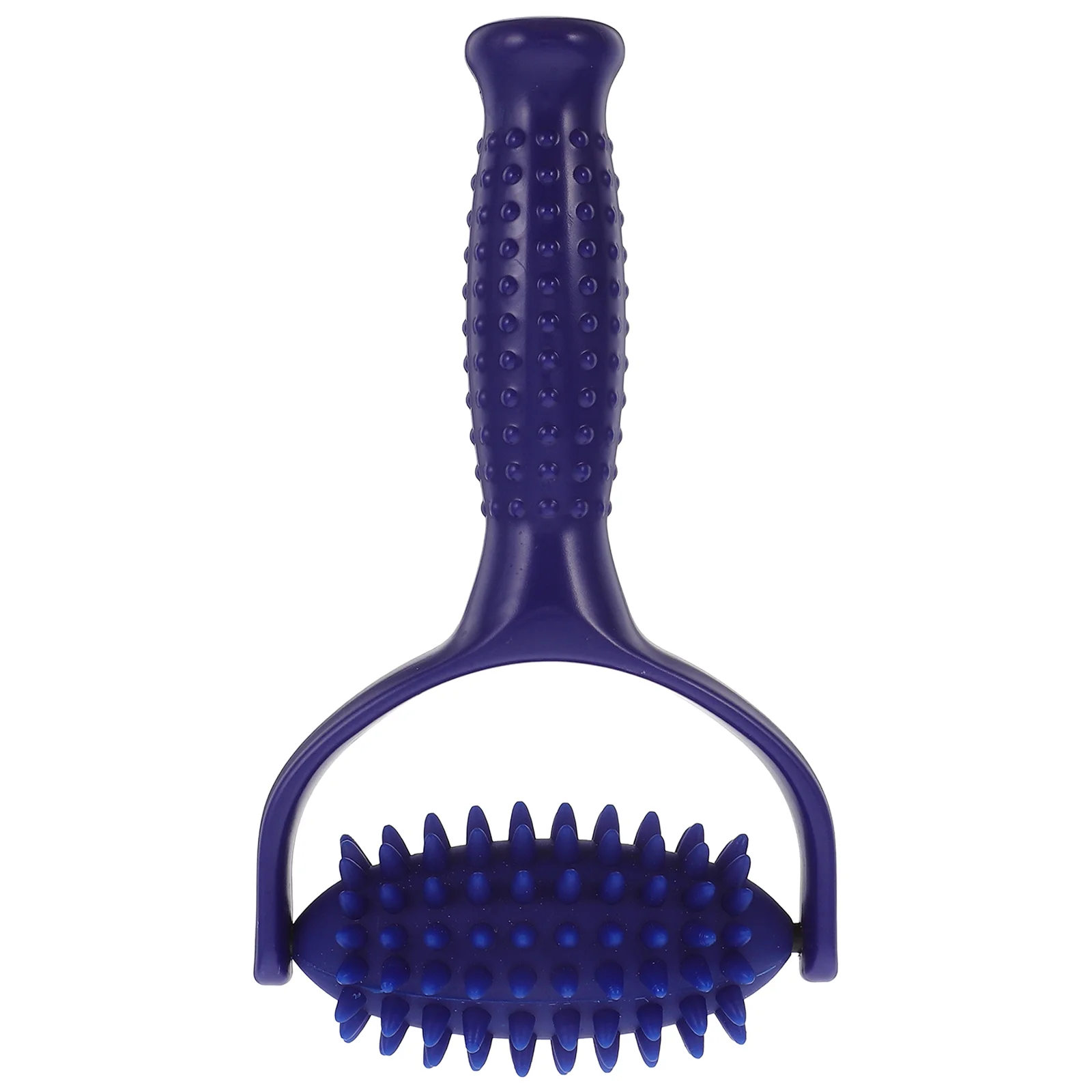 Spiked Massage Ball Roller Stick Yoga (Blue) Back Massager Neck Scroll Wheel Handheld Abs Tools