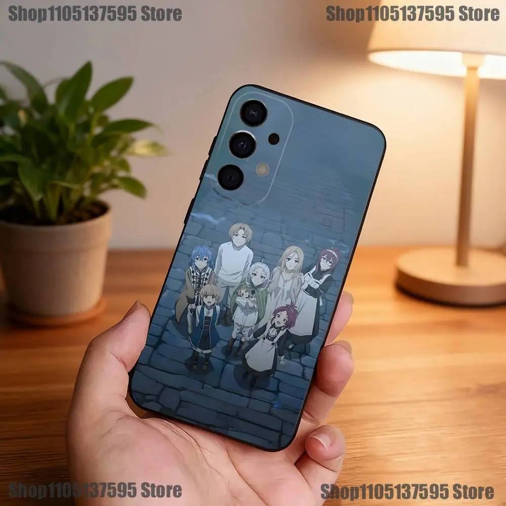 حافظة هاتف Mushoku Tensei التناسخ العاطلين عن العمل لهاتف سامسونج S25، S24، S21، S22، S23، S30، Ultra، S20، Plus، Fe، Lite، 5G غطاء أسود