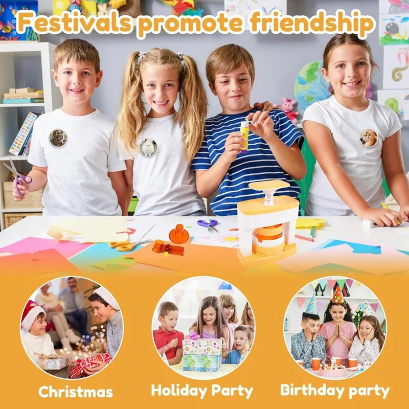 Máquina para hacer insignias, fabricante de pines sólidos, kit de punzonado de insignias de máquina Creativepress, fabricante de insignias de pines fácil de usar para niños