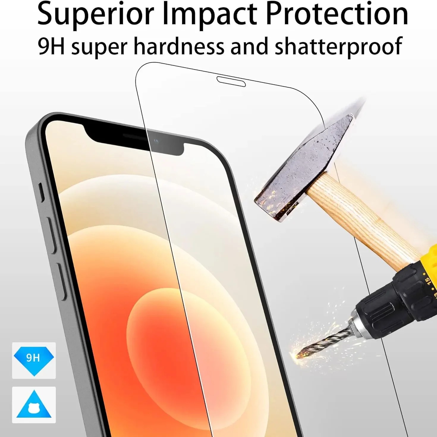 Protector de pantalla de vidrio templado para iPhone, Protector de pantalla para iphone 14, 13, 12, 11, 15 Pro Max Mini, 7, 8, 6 Plus, X, XR, XS Max, 5 unidades