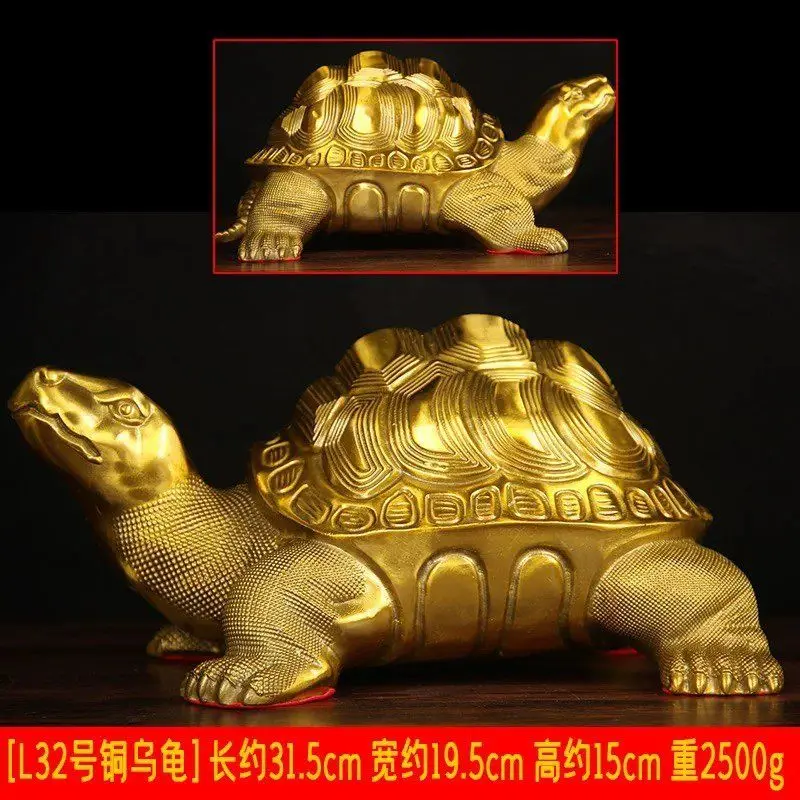 The Copper Tortoise Turtle Longevity Home Furnishing Figurine Rich Crafts Decoration Symbolize Wealth Animal Figurine Statue
