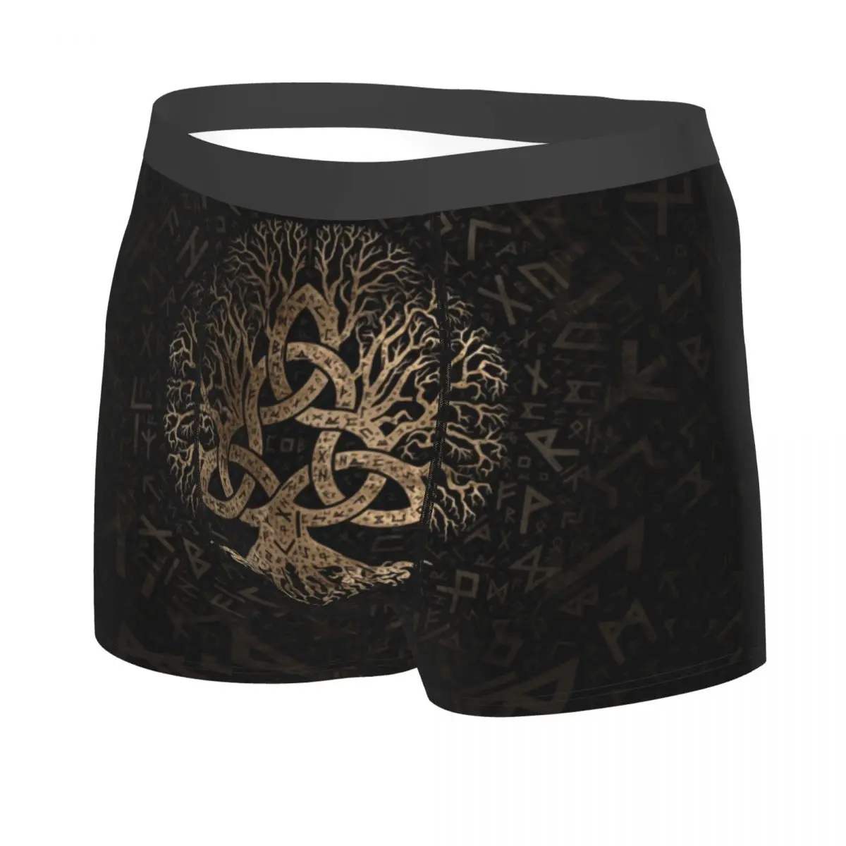 Custom Cool Tree Of Life With Triquetra On Futhark Boxers Shorts Panties Male Underpants Comfortable Vikings Briefs Underwear