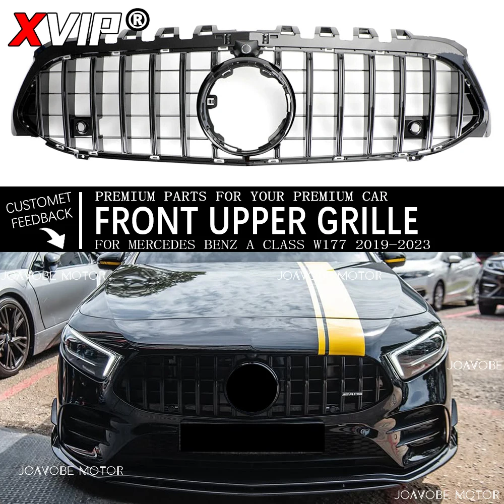 

XVIP Glossy Black GTR Style Racing Grille Bumper Grill W/360 For Mercedes Benz A-Class W177/V177 2019-23 A200 A220 A250 A35 AMG