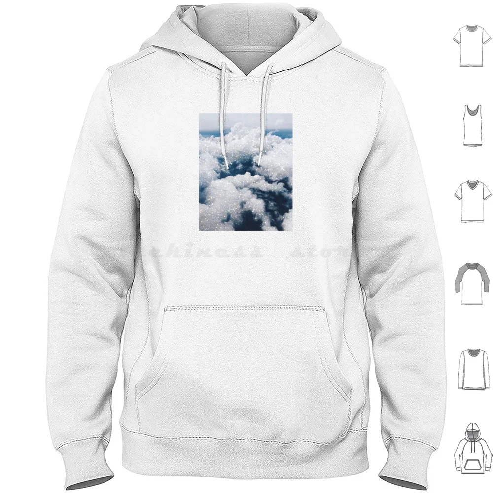 Sky Poster Hoodies Long Sleeve Sparkle Glitter Glittery Sparkly Aesthetic Boujee Glam Glamour Glamourous Sky Clouds