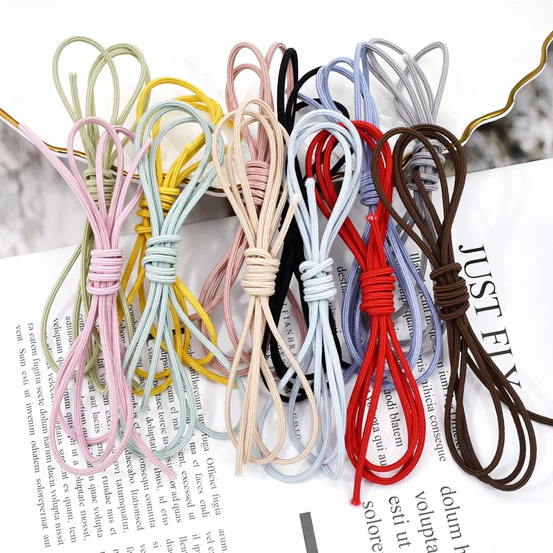 5 Meters 2mm High Elastic Round Elastic Band Rubber Band Elastic Rope DIY Jewelry Making Bracelet Head Rope Clothing Material