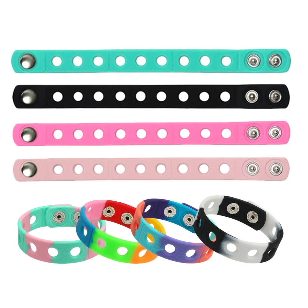 8Pcs Silicone Bracelets Adjustable Durable Lightweight Wristbands for Daily Wear Party Sports Bracelet Band Silicone Wristbands